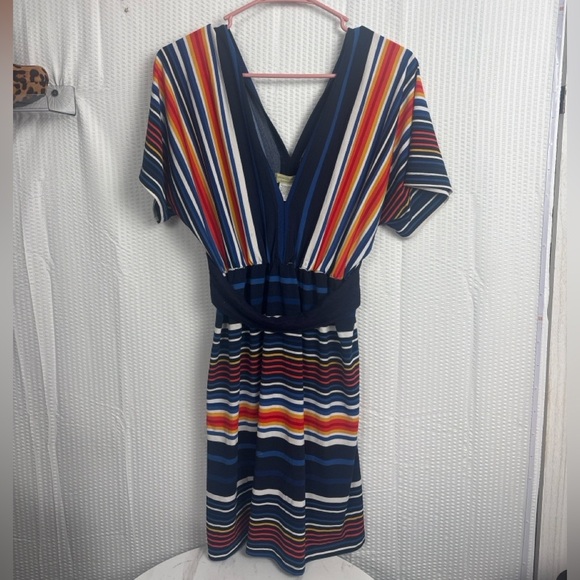 Moon Collection Colorful Striped Backless Dress - Picture 1 of 3